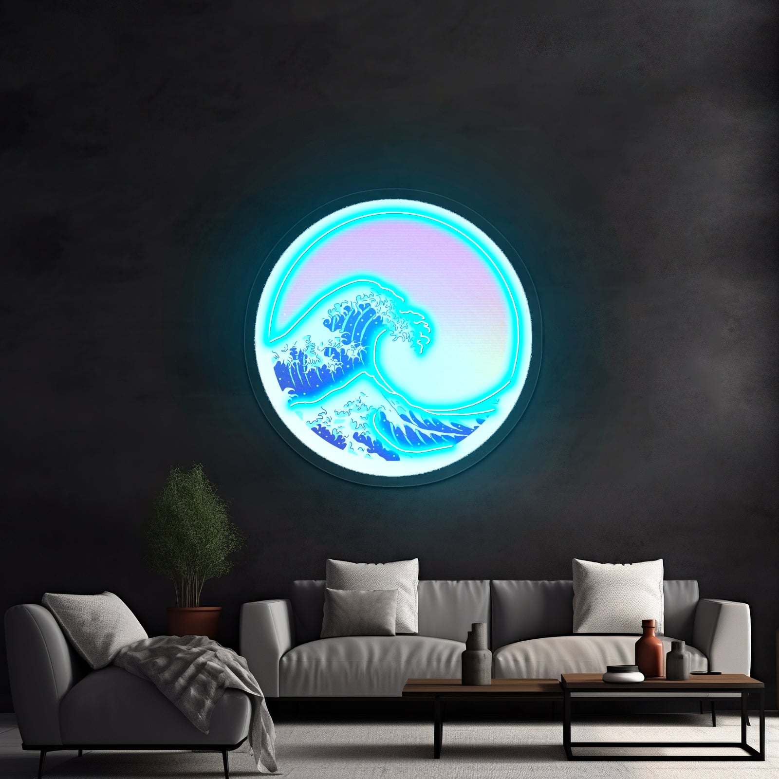 Ocean Wave Artwork Personalized Neon Signs