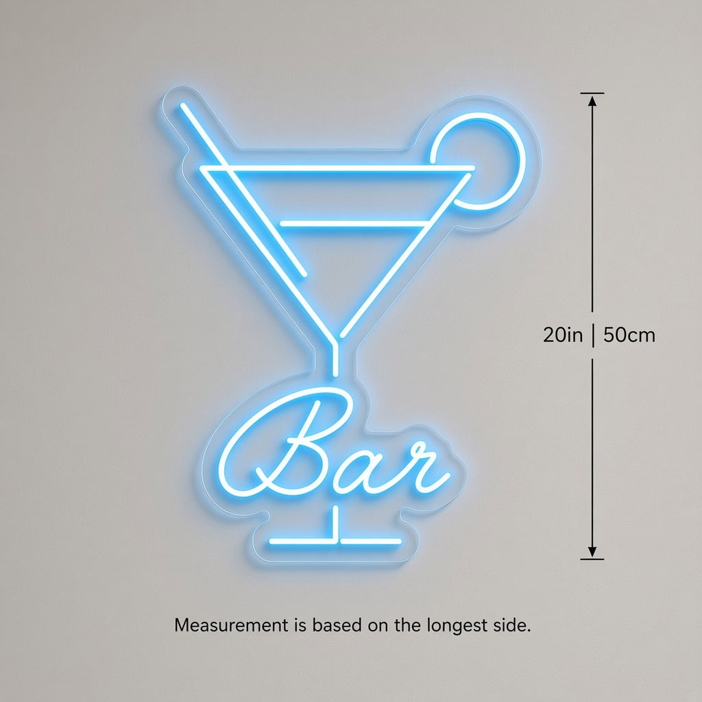 Bar with Martini Glass LED Neon Sign