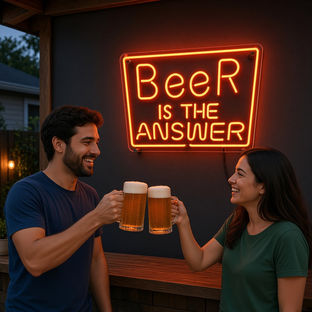 Beer Is the Answer LED Neon Sign