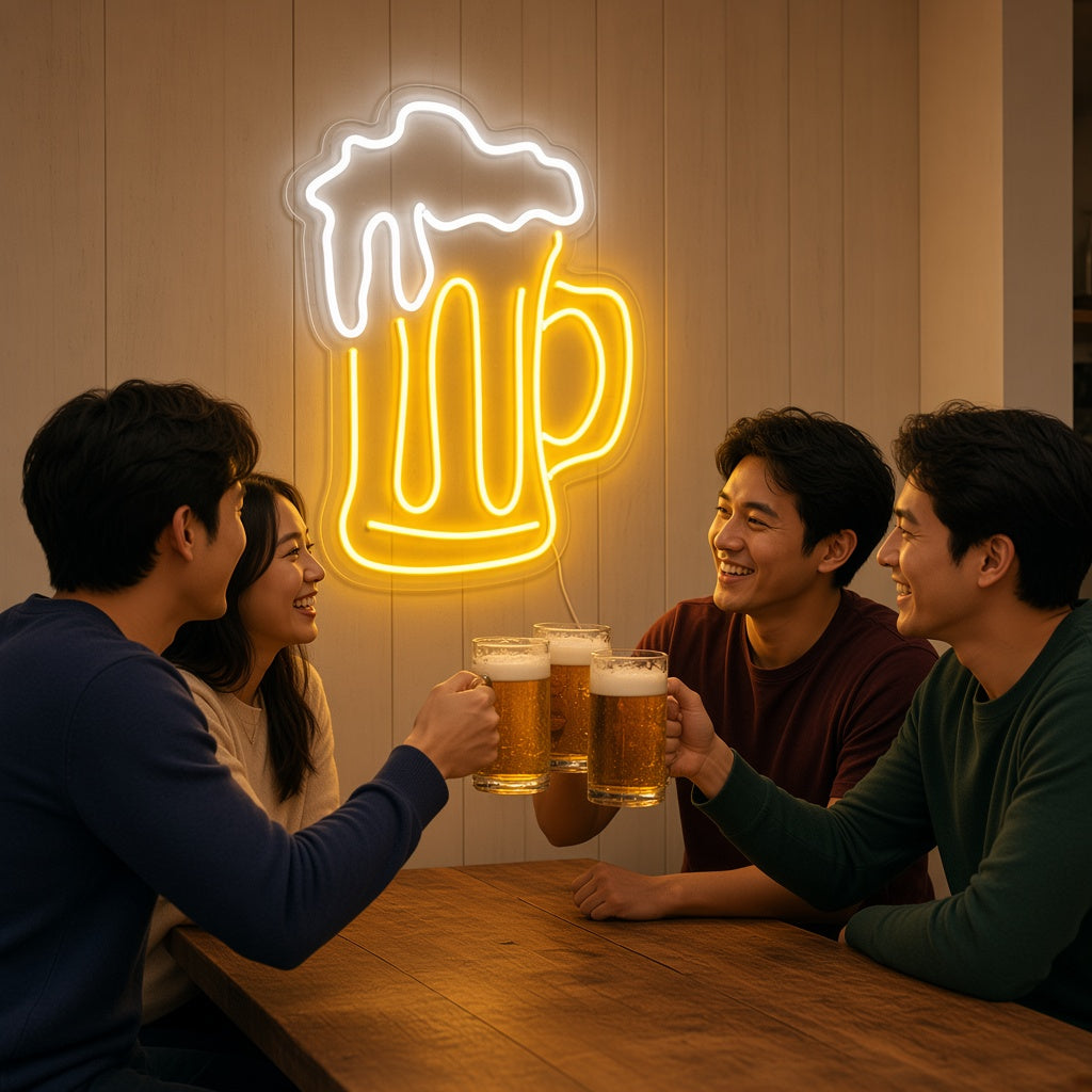 Beer Mug with Foam LED Neon Sign