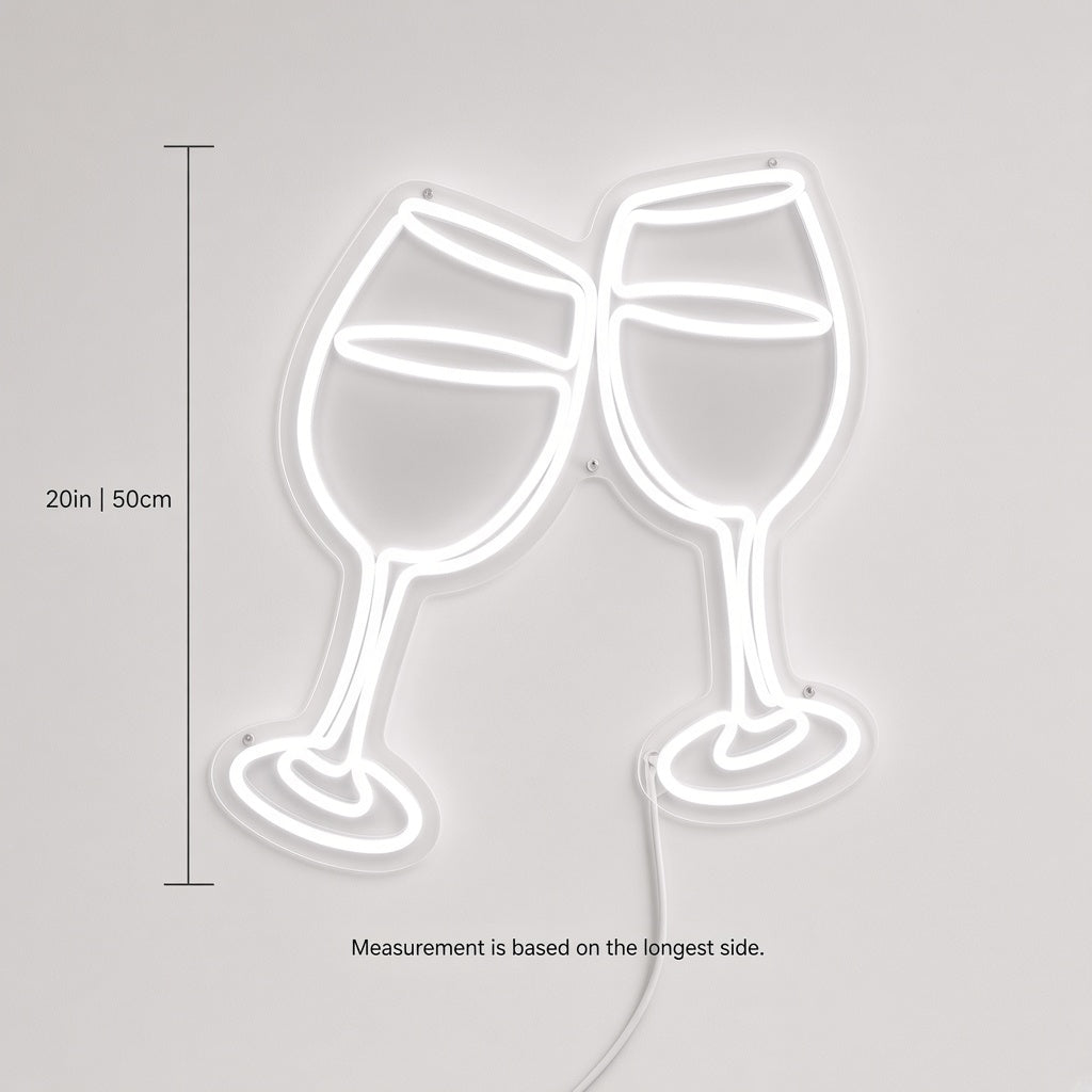 Clinking Wine Glasses LED Neon Sign