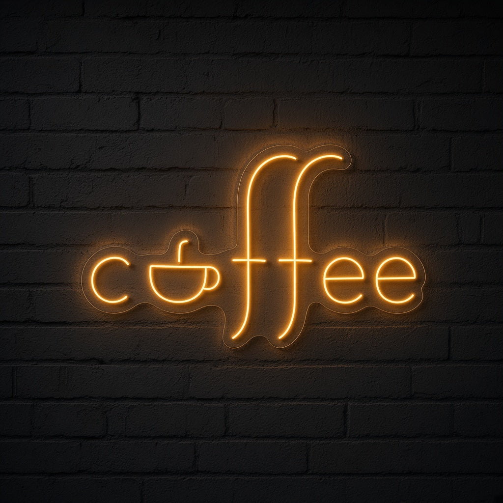 Coffee with Cup Letter O LED Neon Sign