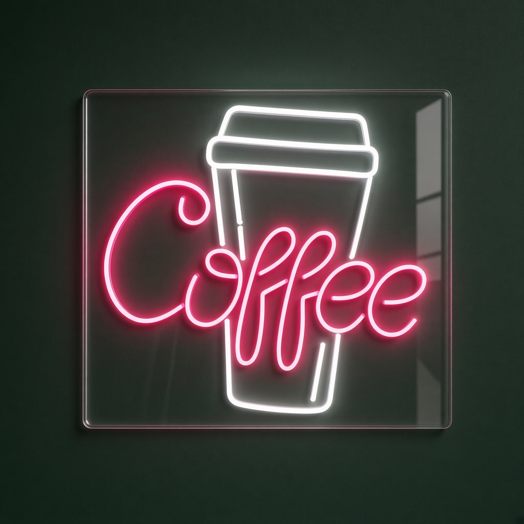 Coffee with Takeaway Cup LED Neon Sign