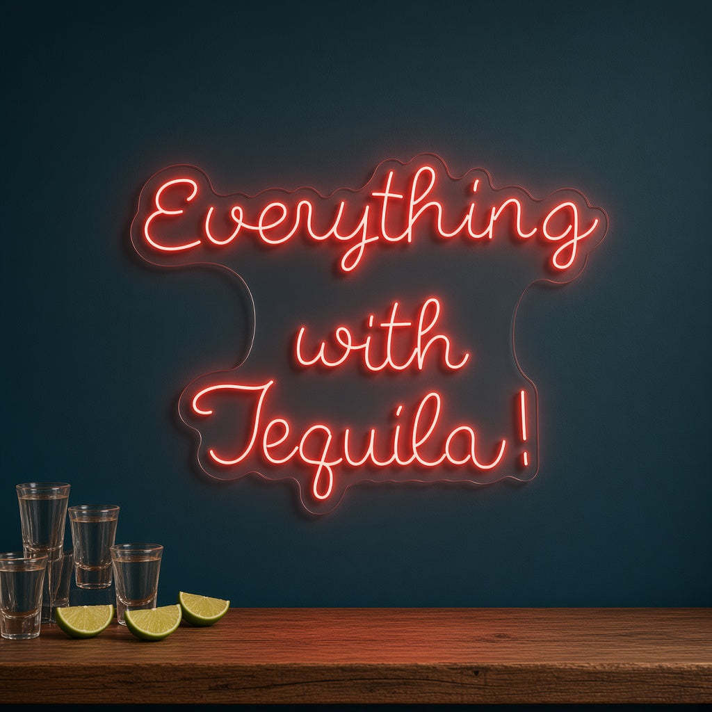 Everything with Tequila LED Neon Sign