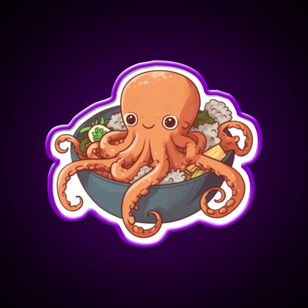 Octopus Bowl Snack Food Led Neon Sign Rgb Color - Shineneon