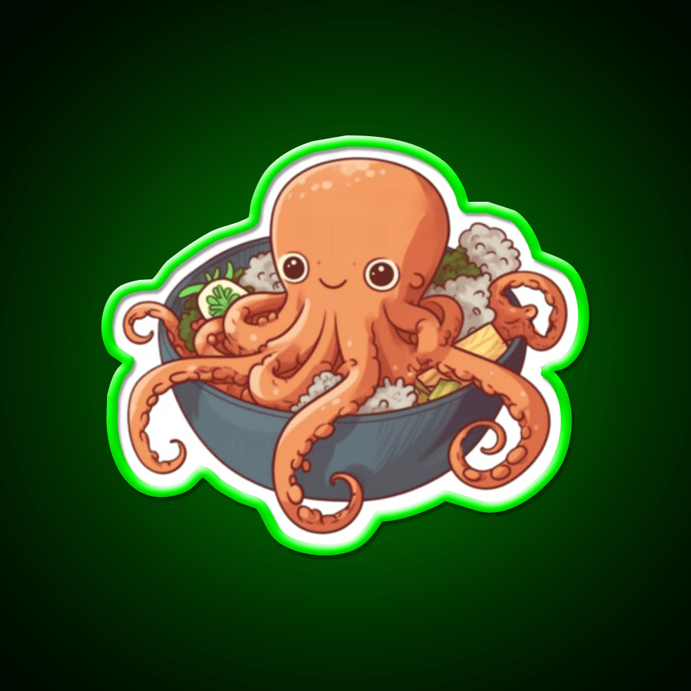 Octopus Bowl Snack Food Led Neon Sign Rgb Color - Shineneon