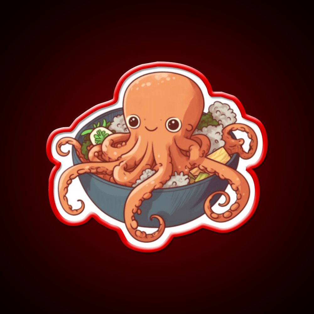 Octopus Bowl Snack Food Led Neon Sign Rgb Color - Shineneon