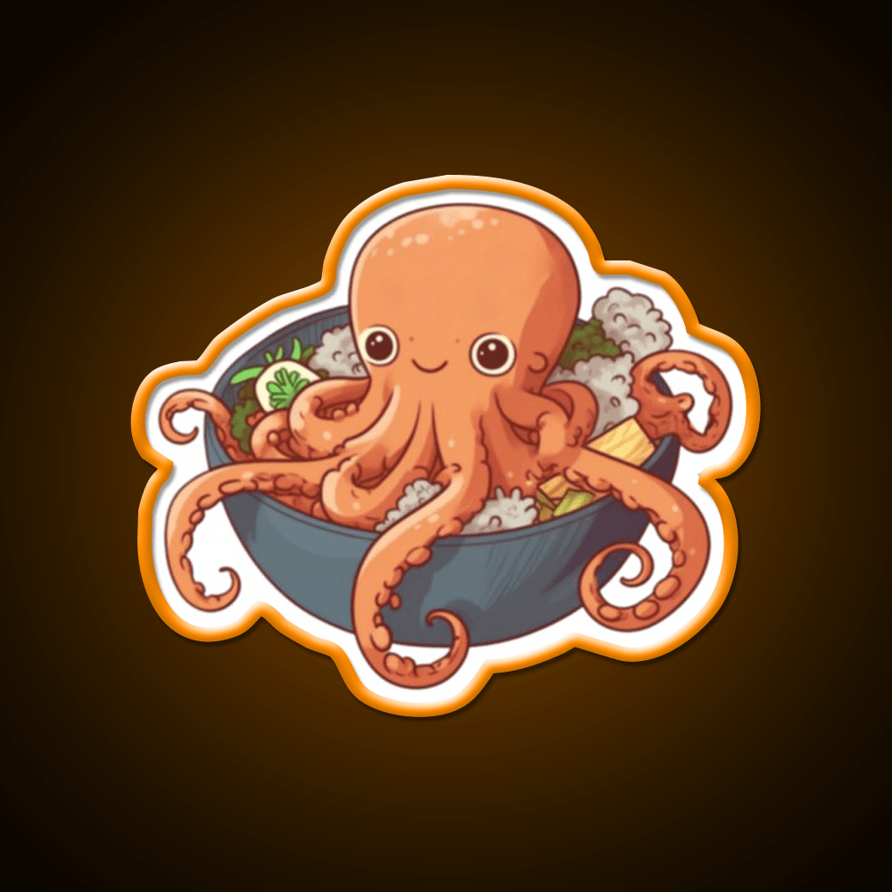 Octopus Bowl Snack Food Led Neon Sign Rgb Color - Shineneon