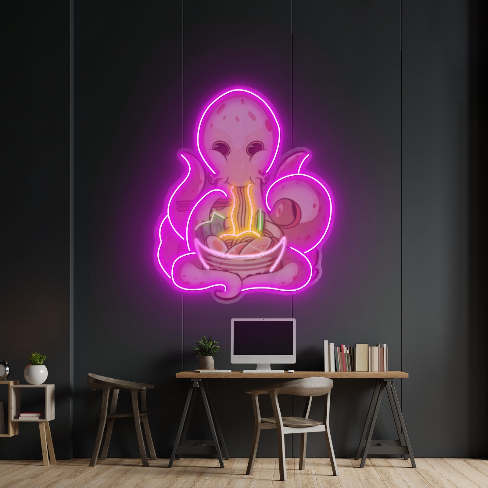 Octopus Eating Ramen Led Neon Sign Light Custom Led Signs - Shineneon