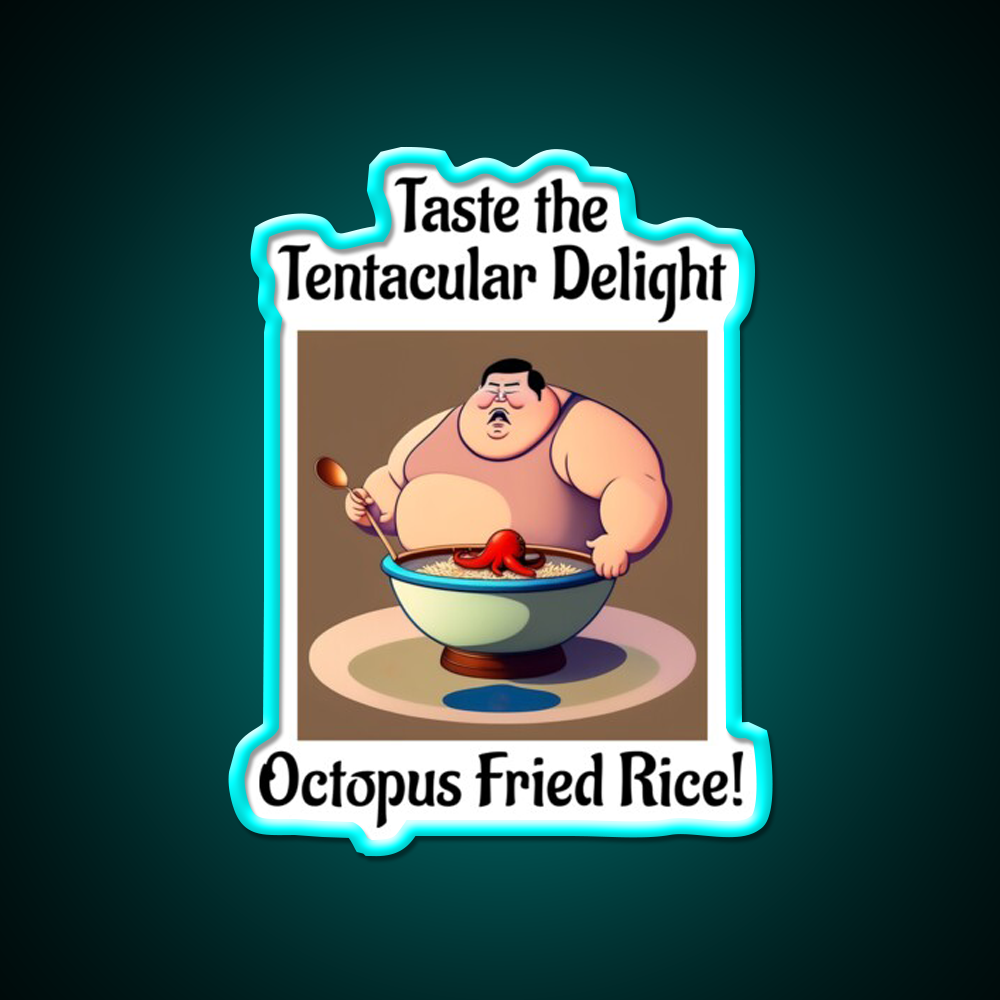 Octopus Fried Rice Led Neon Sign Chinese Food Rgb Color