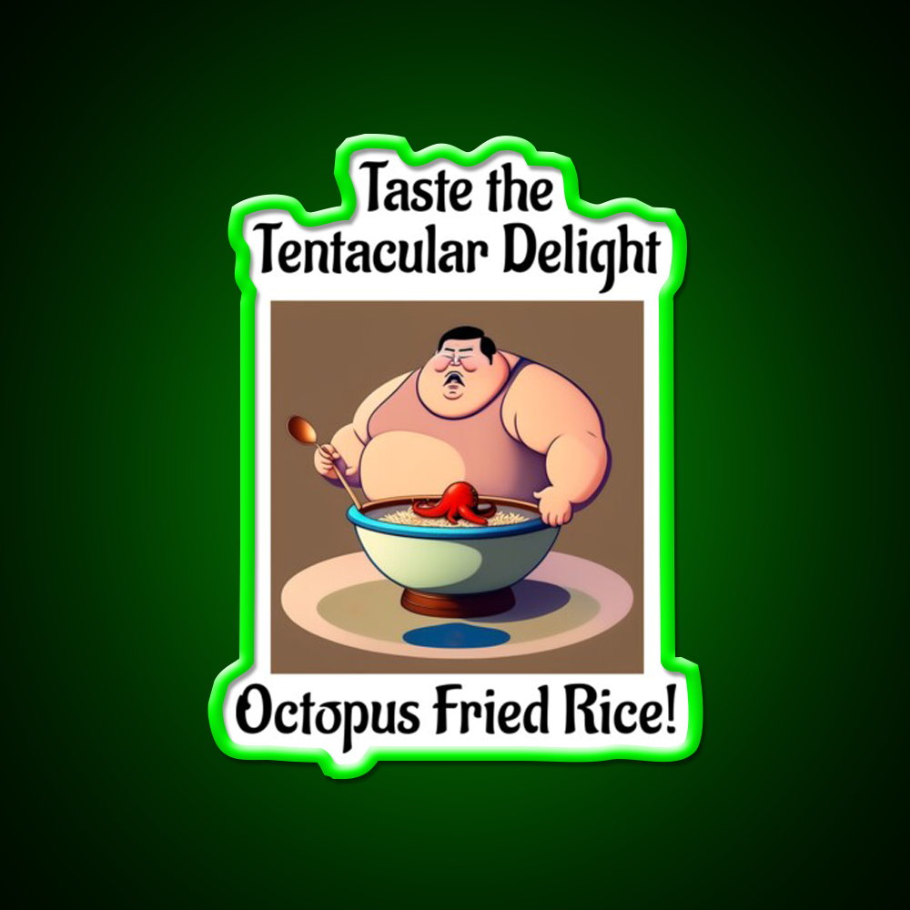Octopus Fried Rice Led Neon Sign Chinese Food Rgb Color
