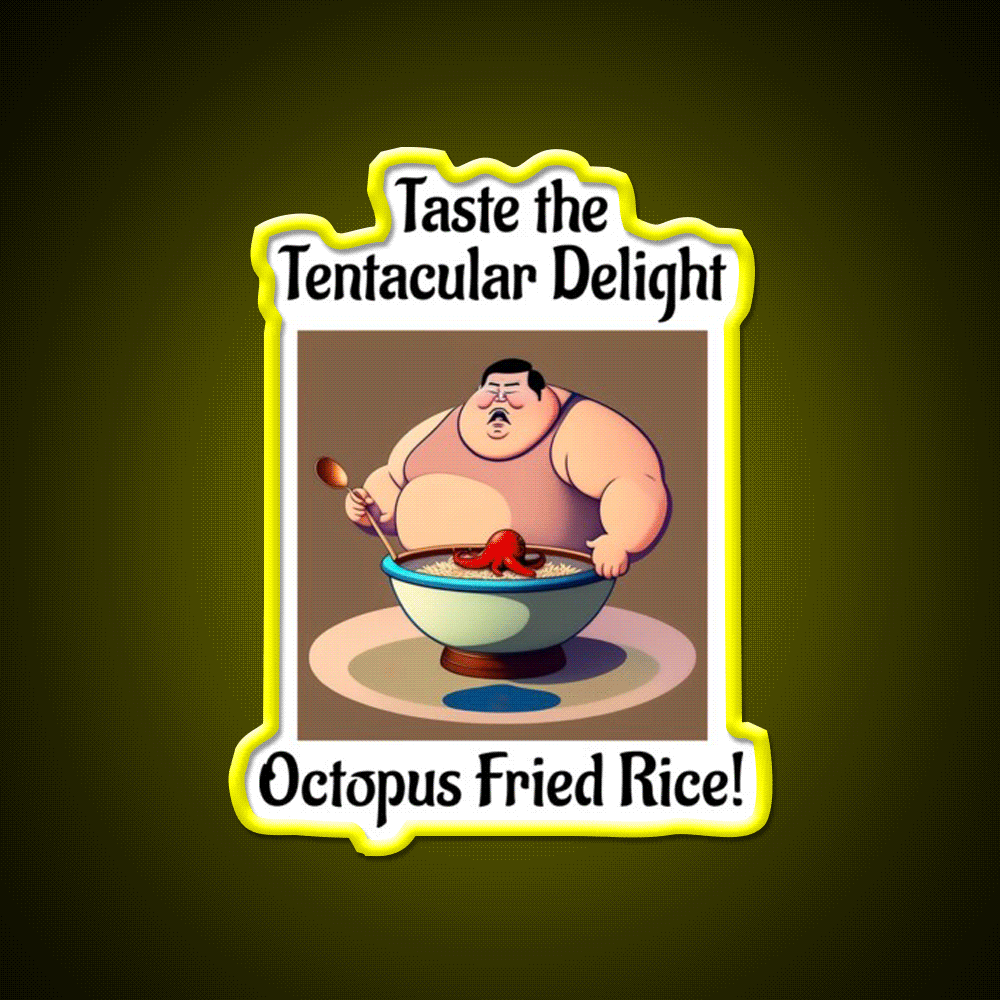 Octopus Fried Rice Led Neon Sign Chinese Food Rgb Color