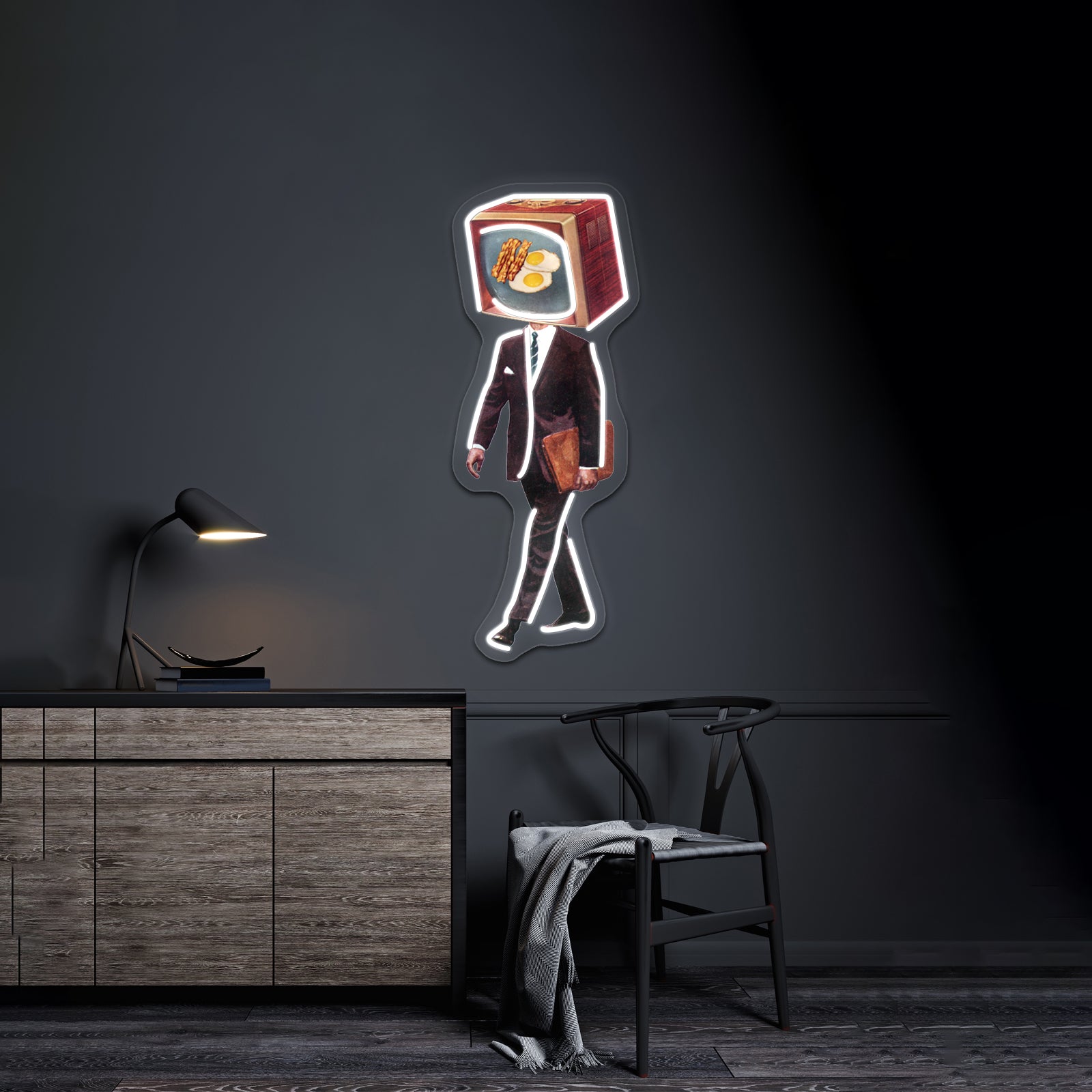 Office Worker Artwork Business Led Sign | Shineneon