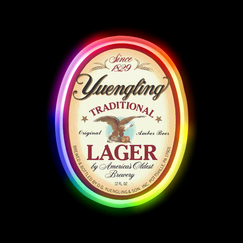 Official Merchandise Yuengling Lager Whiskey Drink Bar Led Neon Sign Rgb Color