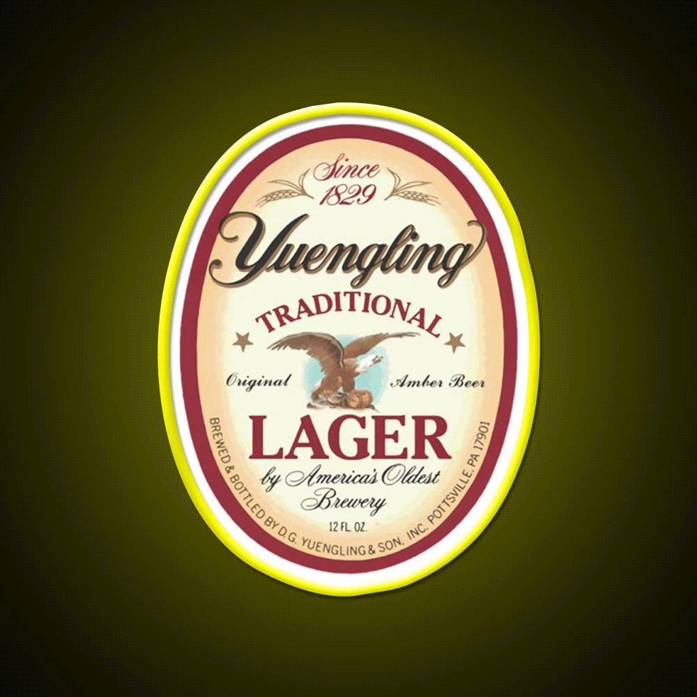 Official Merchandise Yuengling Lager Whiskey Drink Bar Led Neon Sign Rgb Color