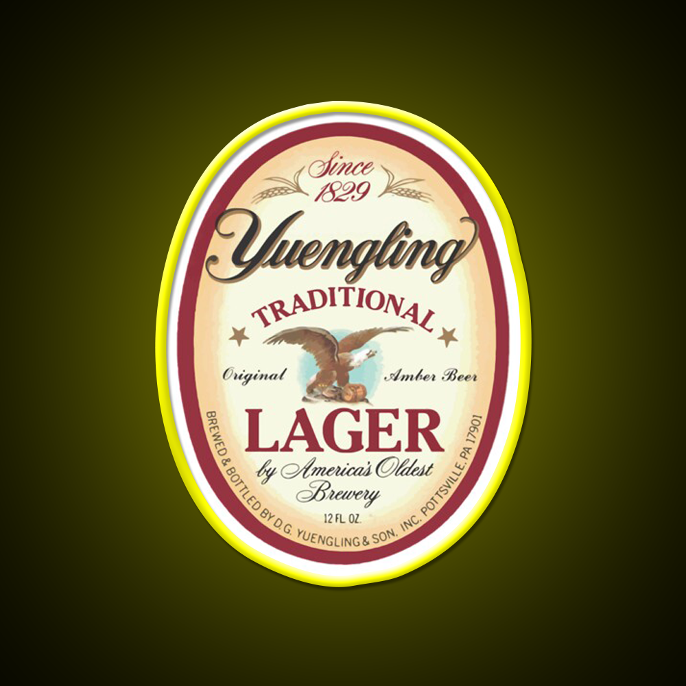 Official Merchandise Yuengling Lager Whiskey Drink Bar Led Neon Sign Rgb Color