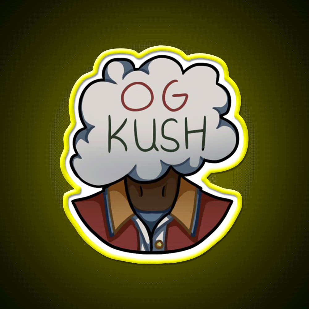Og Kush Hemp Inspired Green Leaf Led Neon Sign Rgb Color - Custom LED neon sign front view