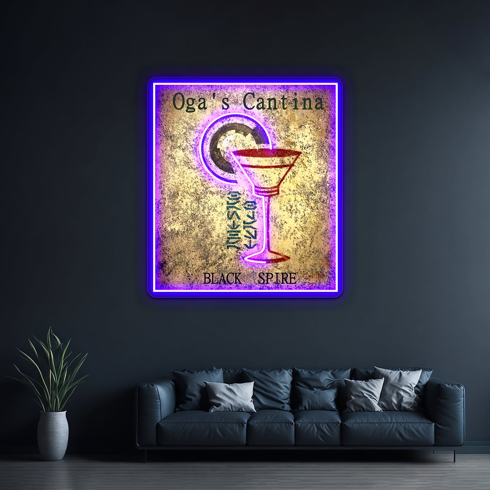 Ogas Cantina Black Spire Outpost Artwork Business Led Sign | Shineneon