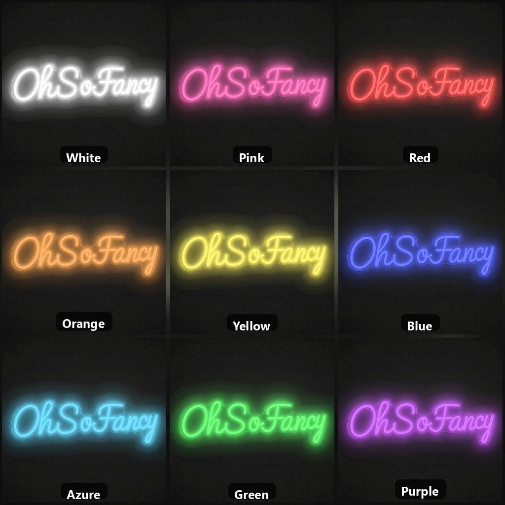 Oh So Fancy LED Neon Sign Garage Man Cave Neon Sign color grid