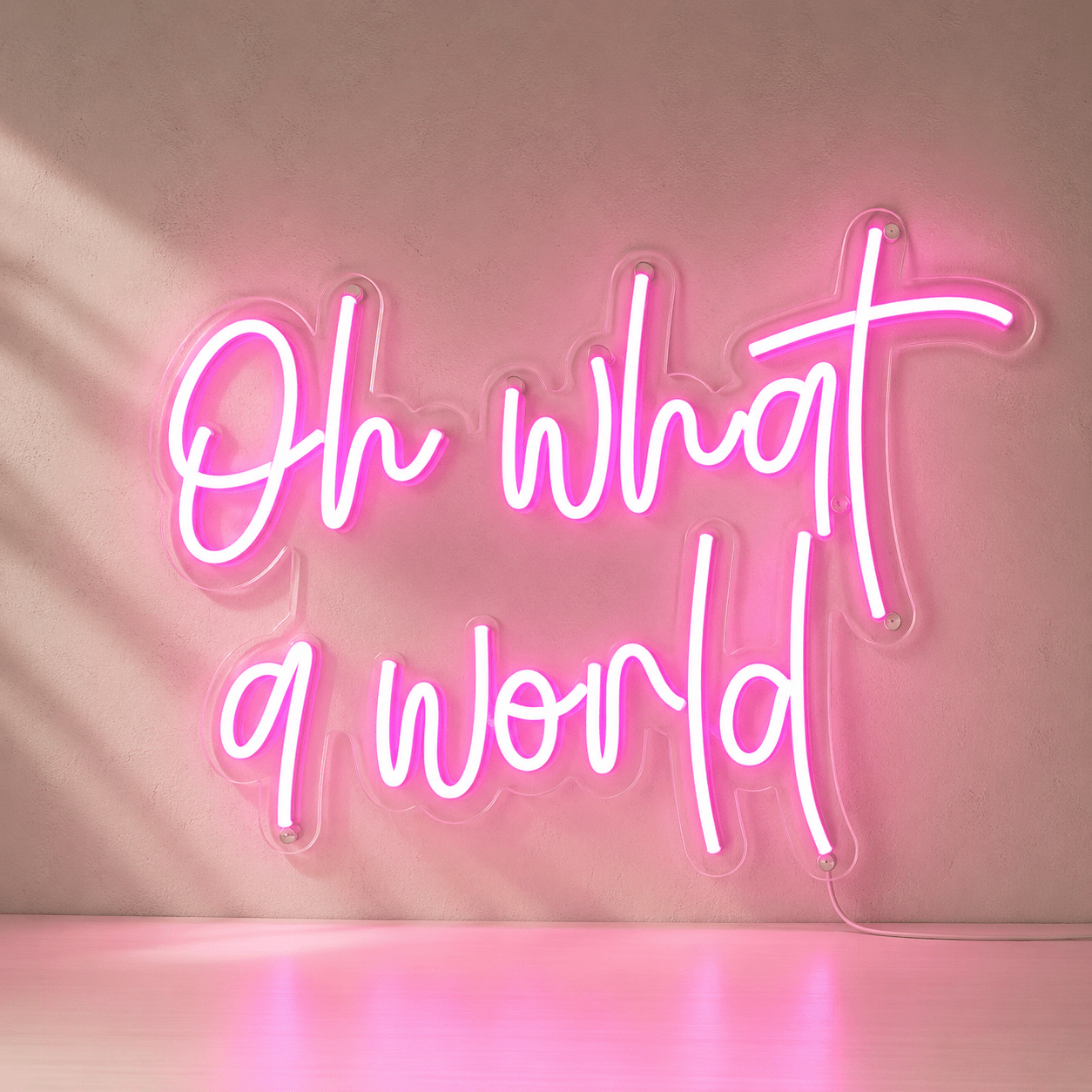 Oh What A World LED Neon Sign - Shineneon