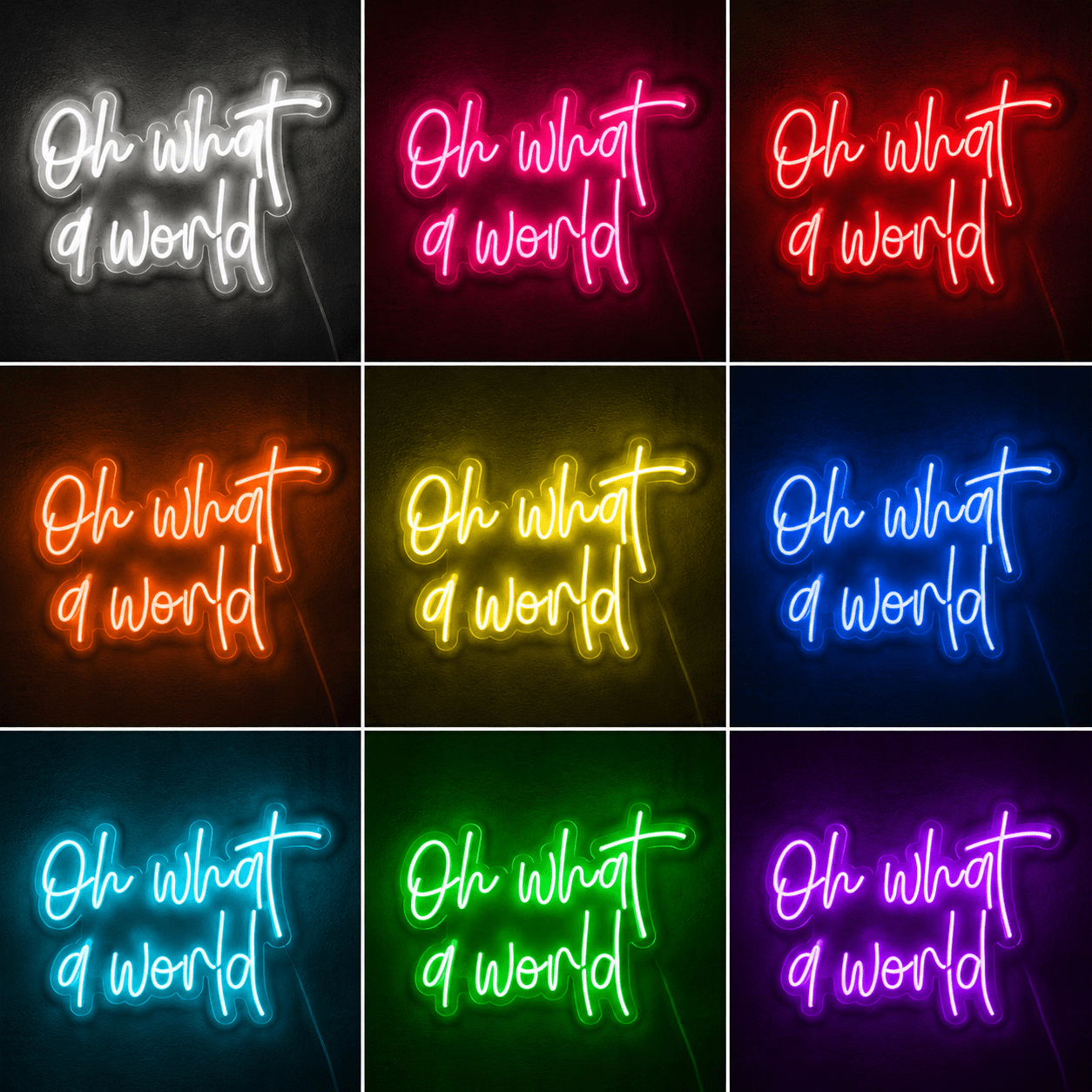Oh What A World LED Neon Sign - Shineneon