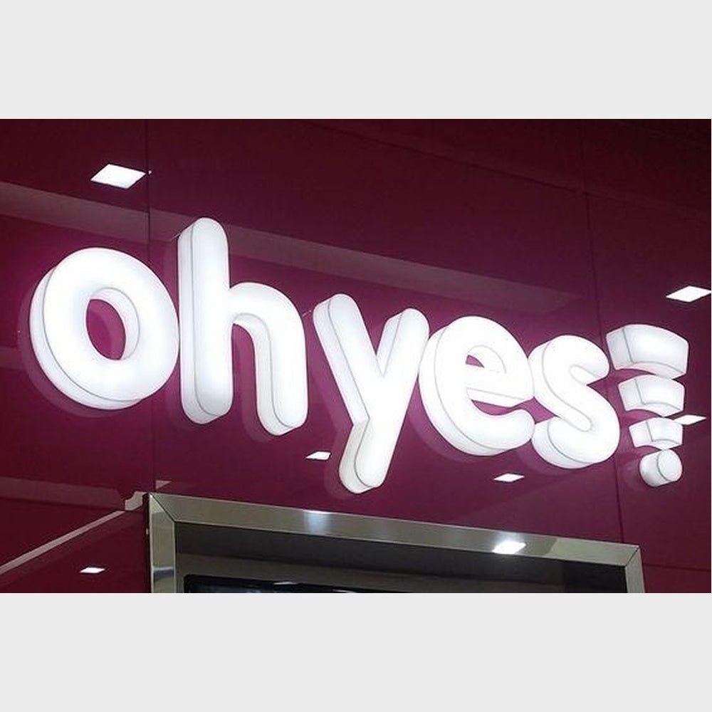 Oh Yes 3D Frontlit And Backlit Channel Letter Led Light Sign - Shineneon