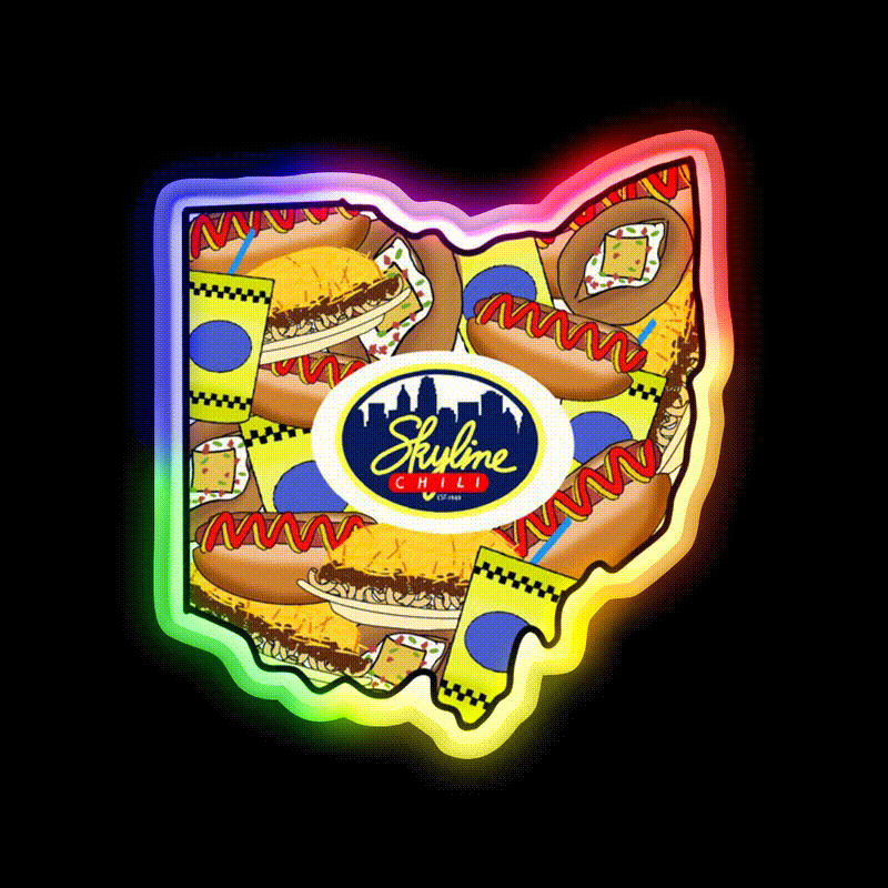 Ohio Loves Skyline Chili Fast Food Led Neon Sign For Burger Place Rgb Color - LED neon sign close-up detail