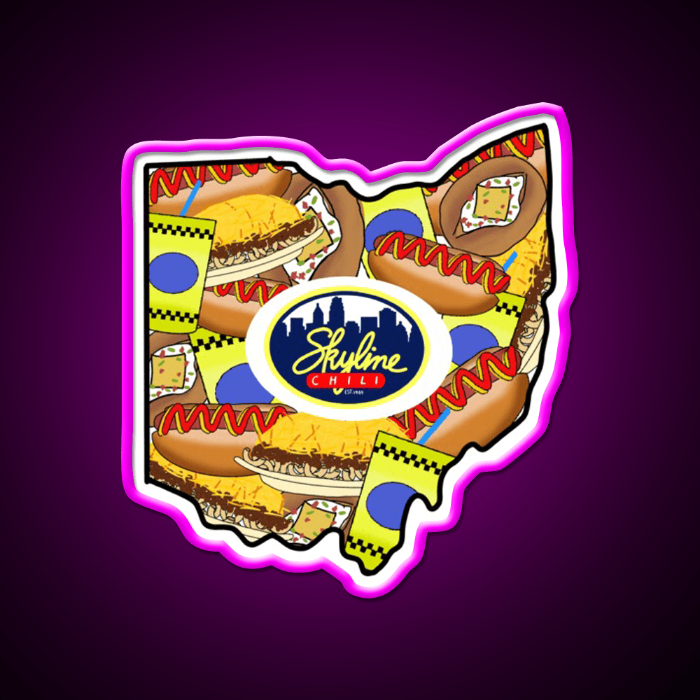 Ohio Loves Skyline Chili Fast Food Led Neon Sign For Burger Place Rgb Color - Shineneon