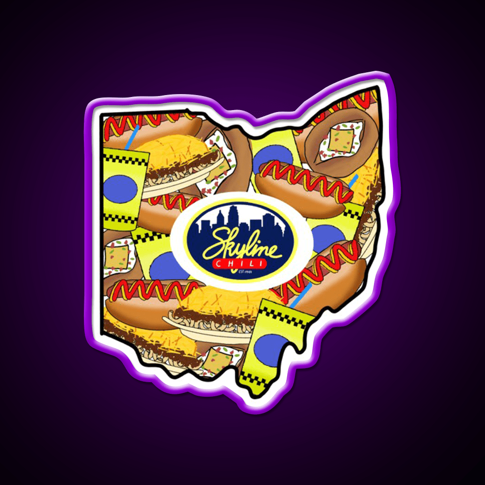 Ohio Loves Skyline Chili Fast Food Led Neon Sign For Burger Place Rgb Color - Shineneon