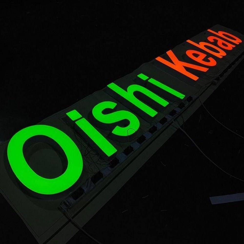 Oishi Kebab 3D Frontlit Channel Letters Led Light Sign - Shineneon