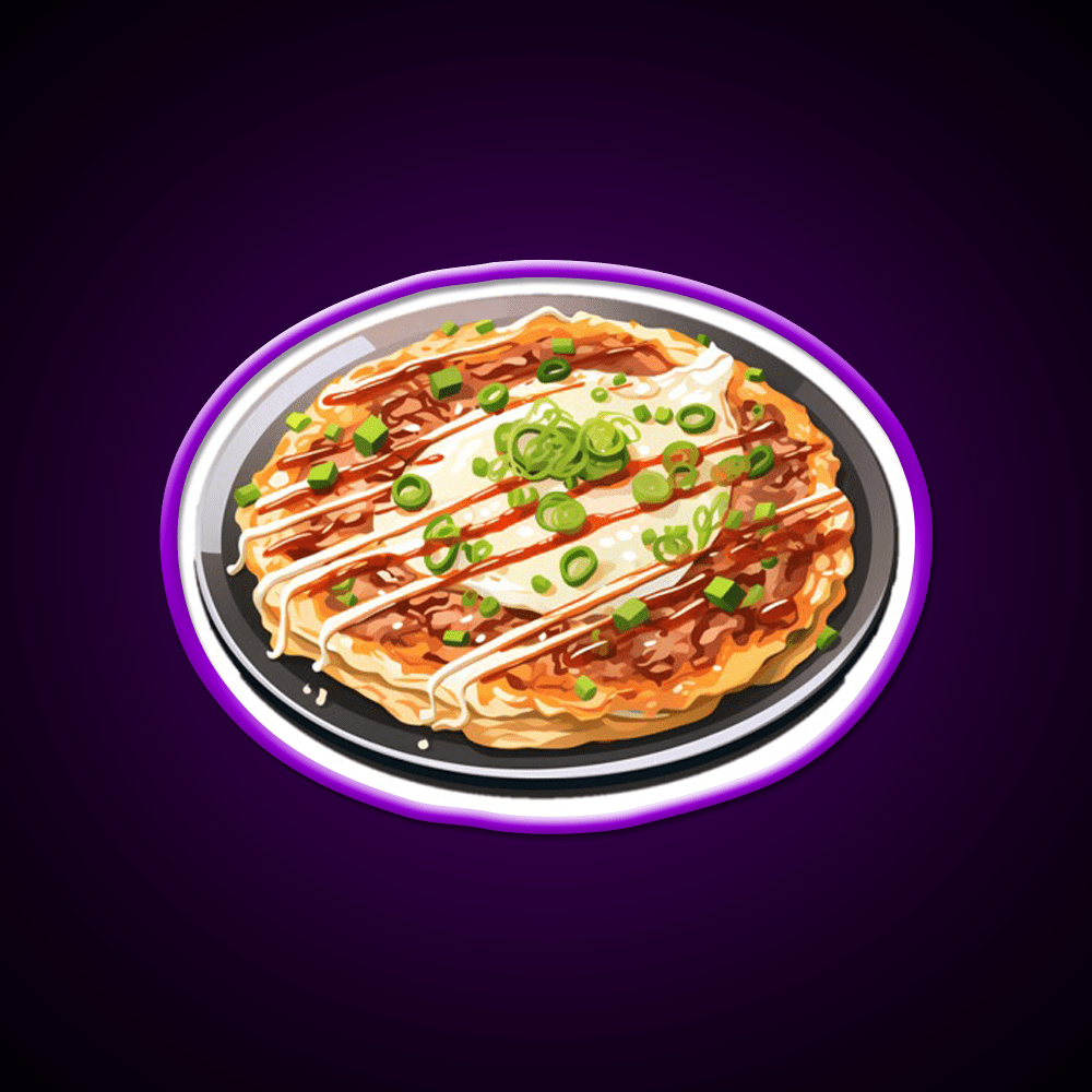 Okonomiyaki Japanese Pancake Snack Food Led Neon Sign Rgb Color - Shineneon