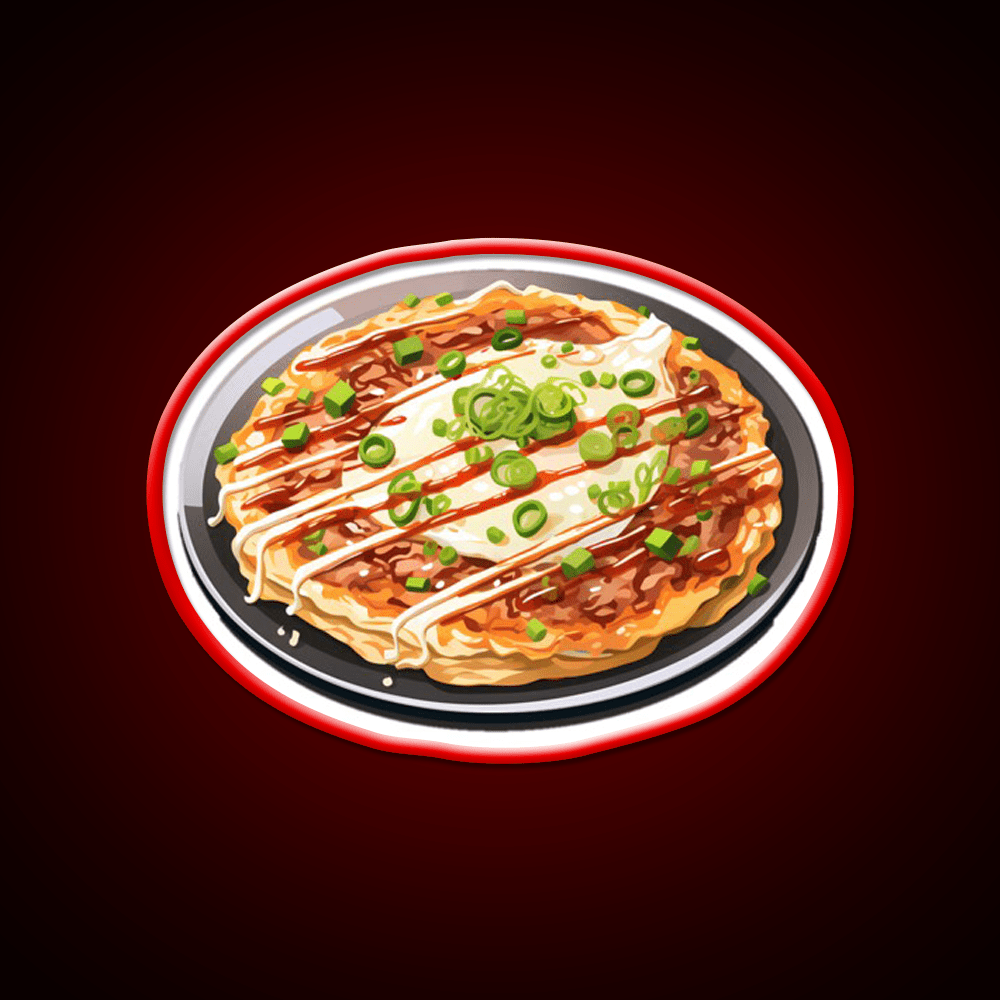 Okonomiyaki Japanese Pancake Snack Food Led Neon Sign Rgb Color - Shineneon