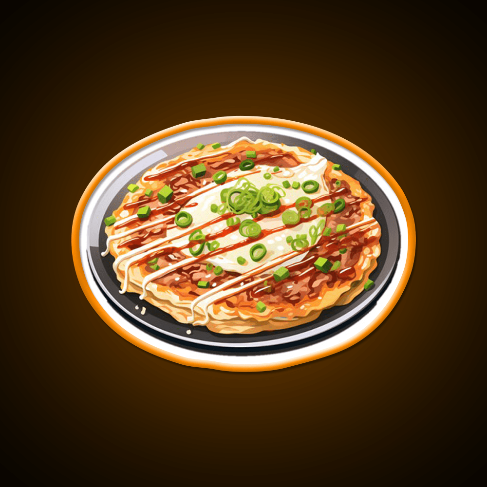 Okonomiyaki Japanese Pancake Snack Food Led Neon Sign Rgb Color - Shineneon