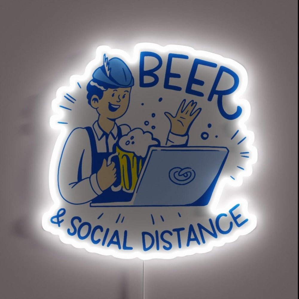 Oktoberfest Social Distance Coronavirus Lockdown Rgb Led Neon Sign - Shineneon
