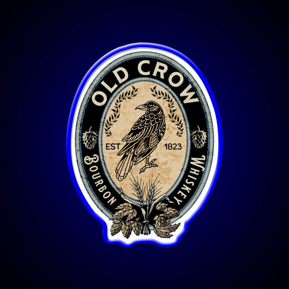 Old Crow Bourbon Whiskey Drink Bar Led Neon Sign Rgb Color