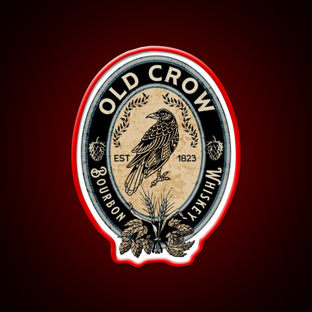 Old Crow Bourbon Whiskey Drink Bar Led Neon Sign Rgb Color