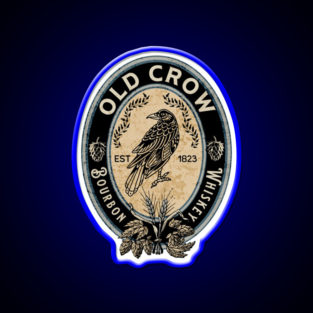 Old Crow Bourbon Whiskey Drink Bar Led Neon Sign Rgb Color - Shineneon