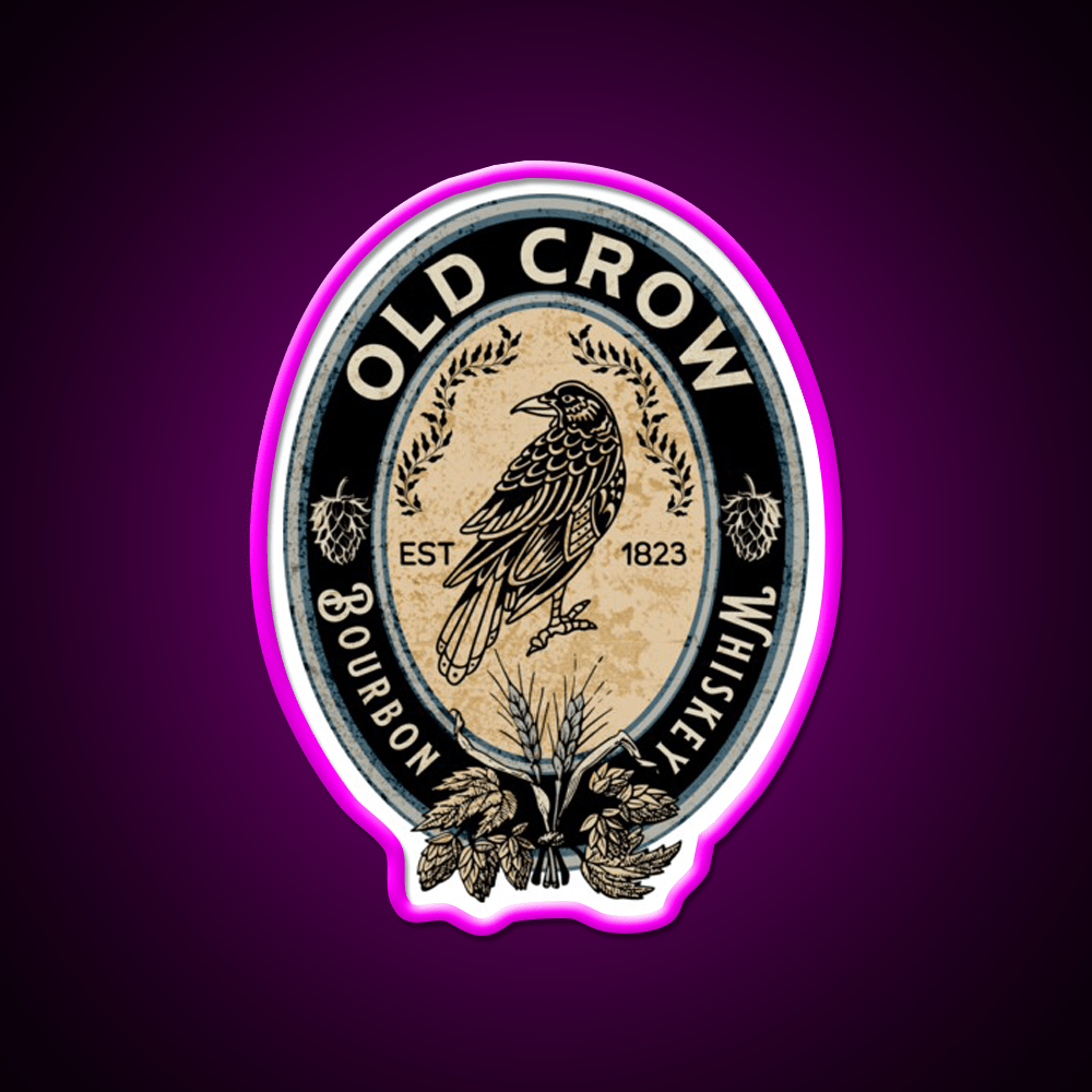 Old Crow Bourbon Whiskey Drink Bar Led Neon Sign Rgb Color - Shineneon