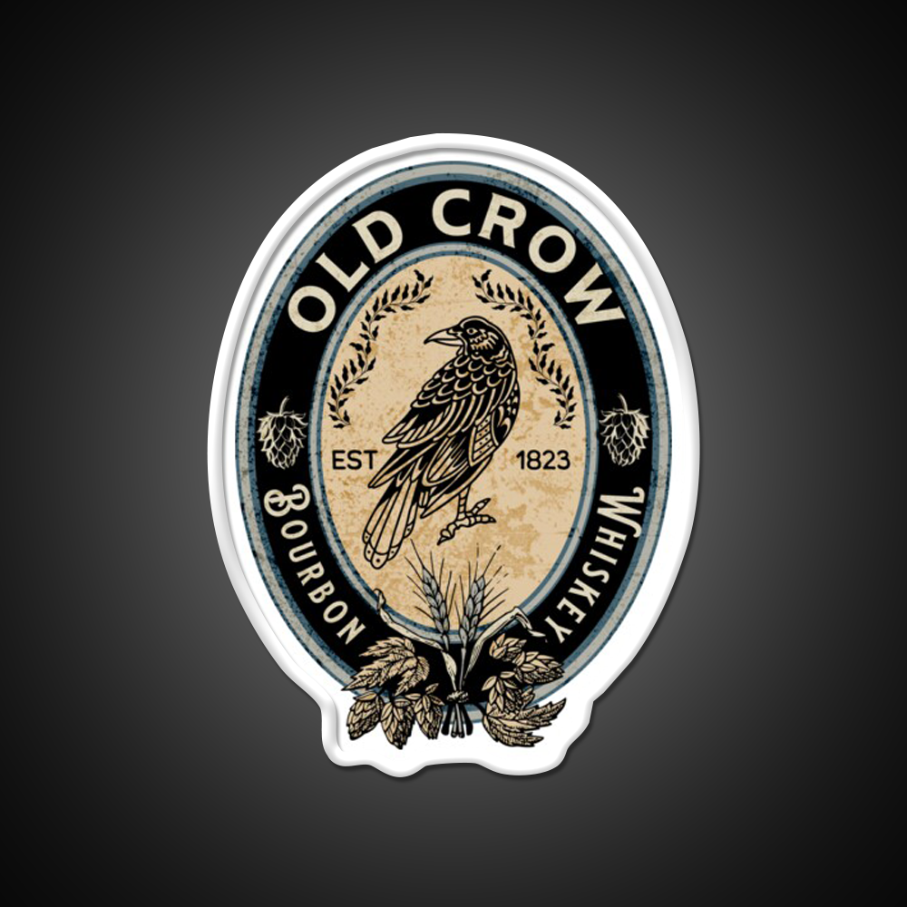 Old Crow Bourbon Whiskey Drink Bar Led Neon Sign Rgb Color