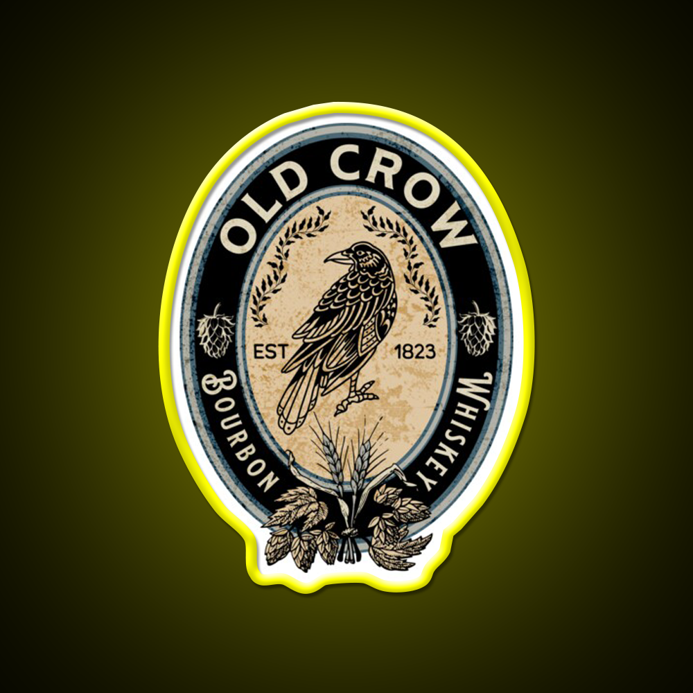Old Crow Bourbon Whiskey Drink Bar Led Neon Sign Rgb Color