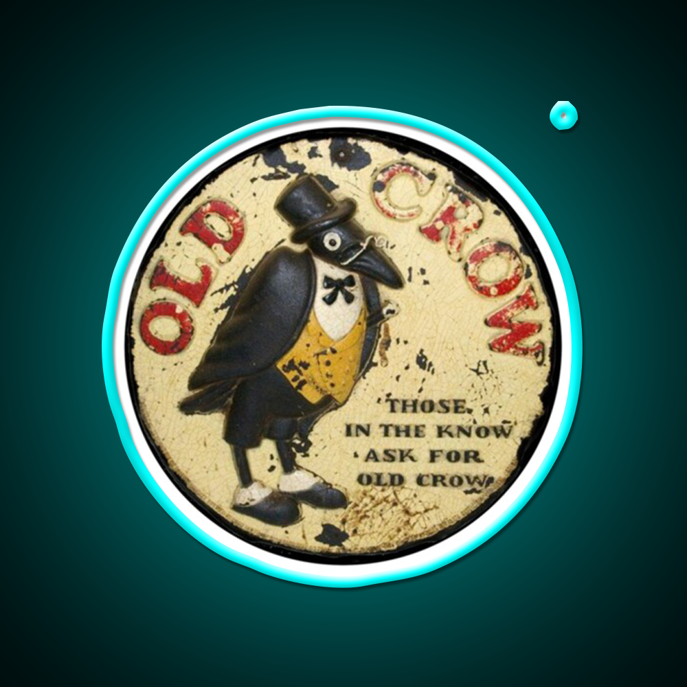 Old Crow Bourbon Whiskey Vintage Whiskey Drink Bar Led Neon Sign Rgb Color