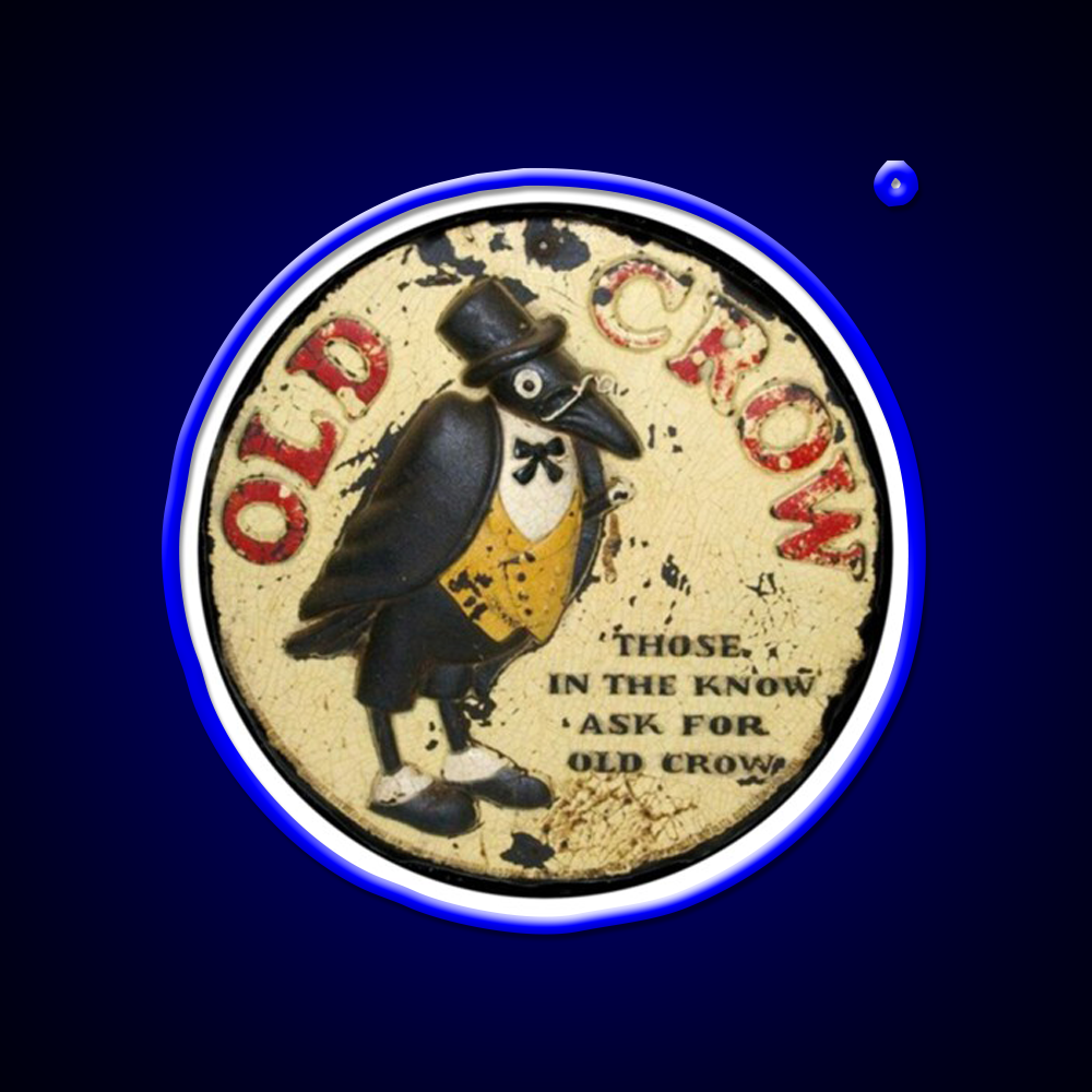 Old Crow Bourbon Whiskey Vintage Whiskey Drink Bar Led Neon Sign Rgb Color