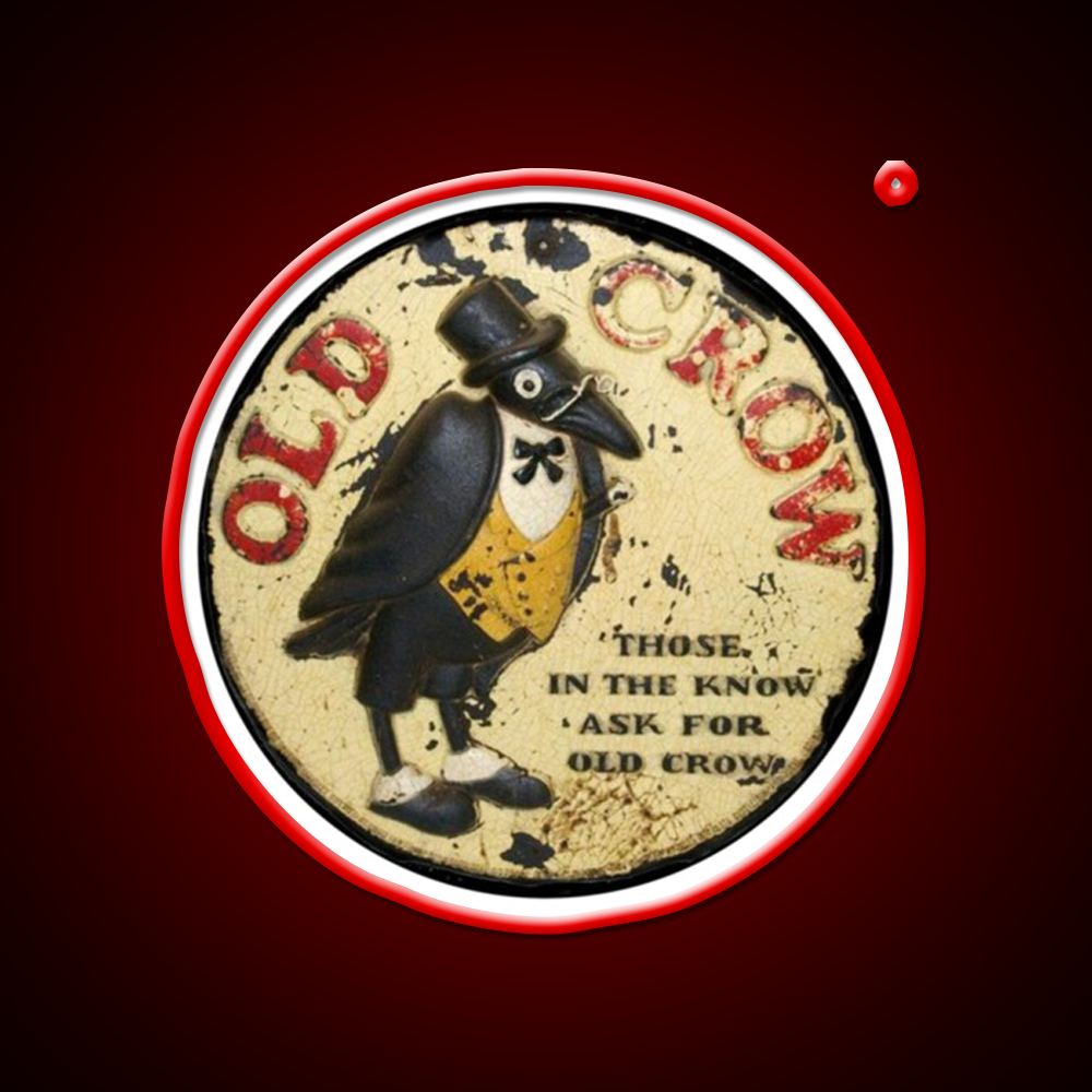 Old Crow Bourbon Whiskey Vintage Whiskey Drink Bar Led Neon Sign Rgb Color