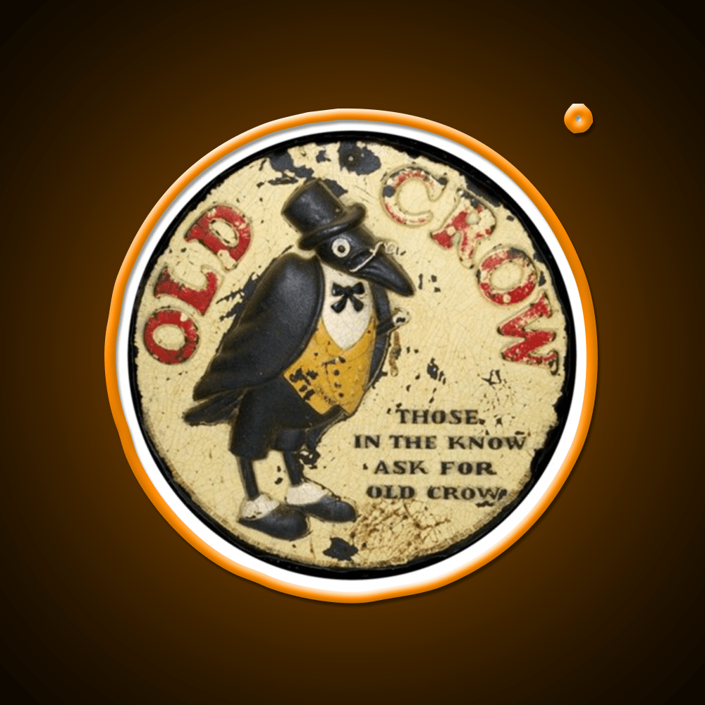 Old Crow Bourbon Whiskey Vintage Whiskey Drink Bar Led Neon Sign Rgb Color - Shineneon