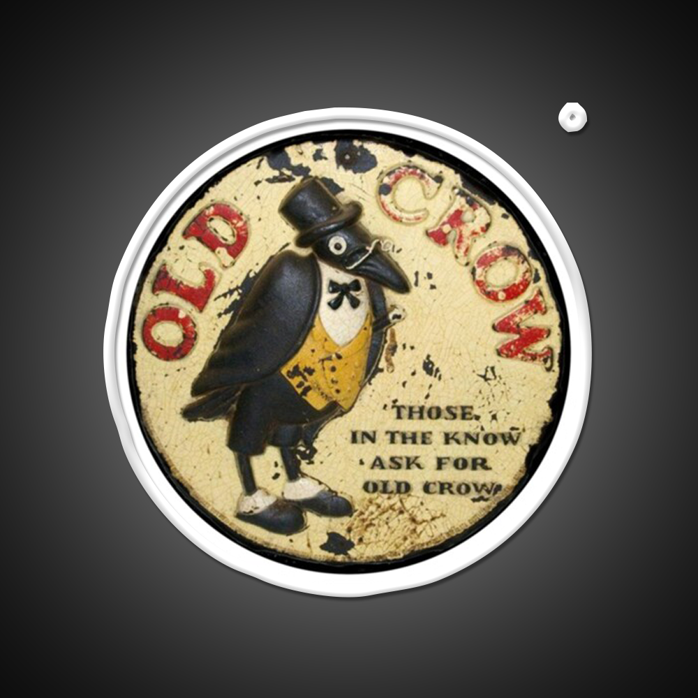 Old Crow Bourbon Whiskey Vintage Whiskey Drink Bar Led Neon Sign Rgb Color