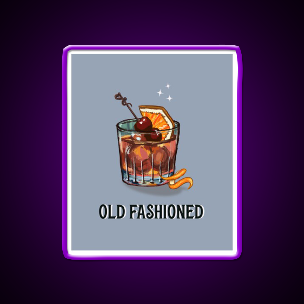 Old Fashioned Cocktail Bar Decor Led Neon Sign Drink Wall Art Rgb Color - LED neon sign view 9