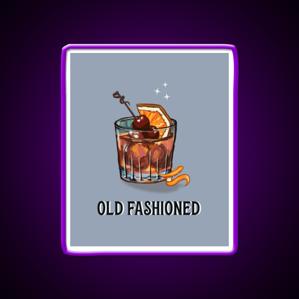 Old Fashioned Cocktail Bar Decor Led Neon Sign Drink Wall Art Rgb Color - Shineneon