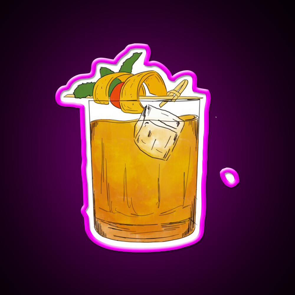 Old Fashioned Cocktail Bar Decor Led Neon Sign Neon Party Signs Rgb Color - Neon sign mounted on wall in room