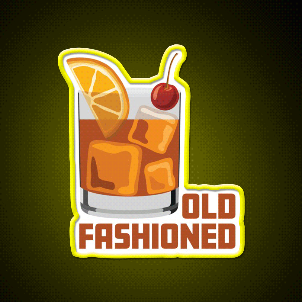 Old Fashioned Cocktail Bar Decor Led Neon Sign Rgb Color - Custom LED neon sign front view