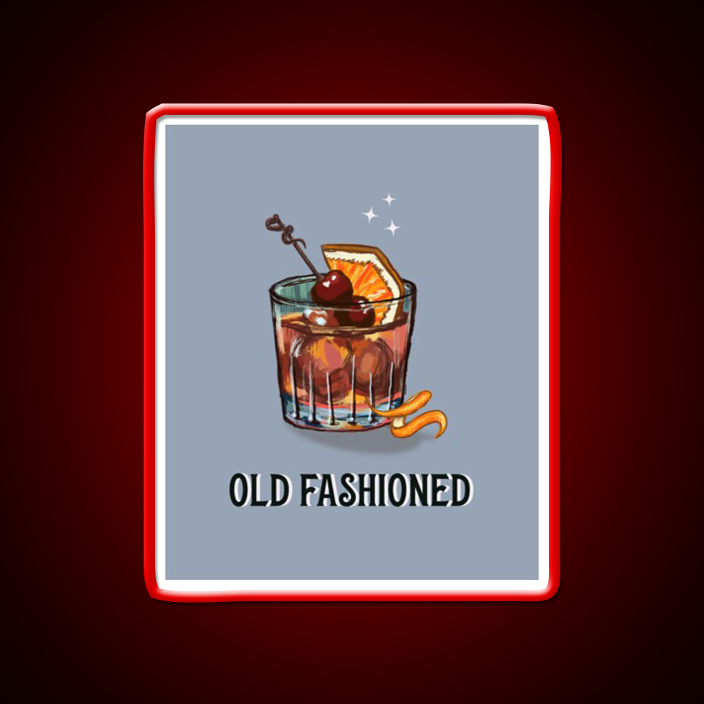 Old Fashioned Cocktail Whiskey Drink Bar Led Neon Sign Rgb Color